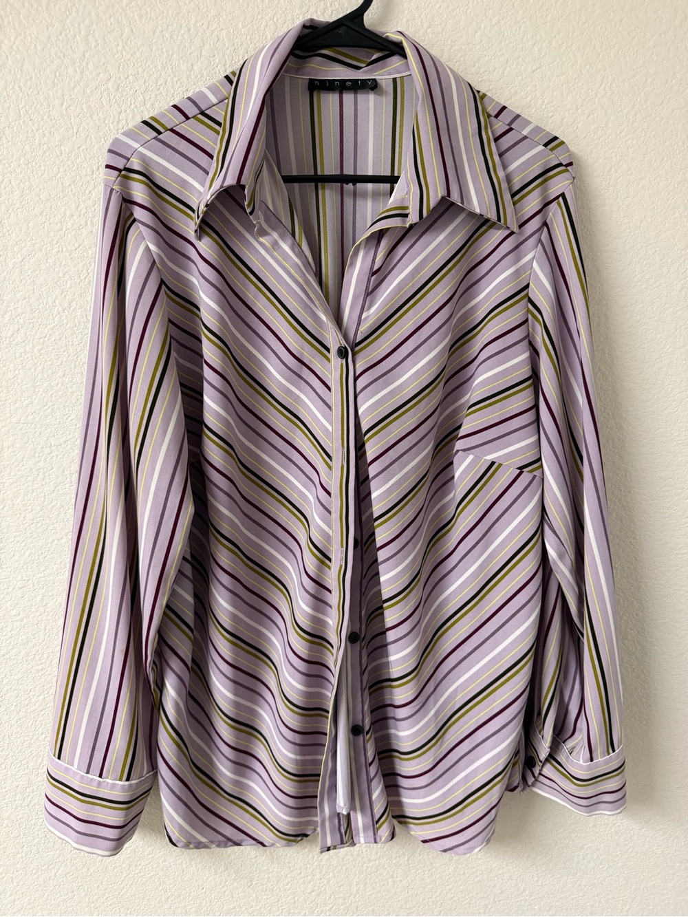 Nannette Lilac Striped Button-Down Shirt